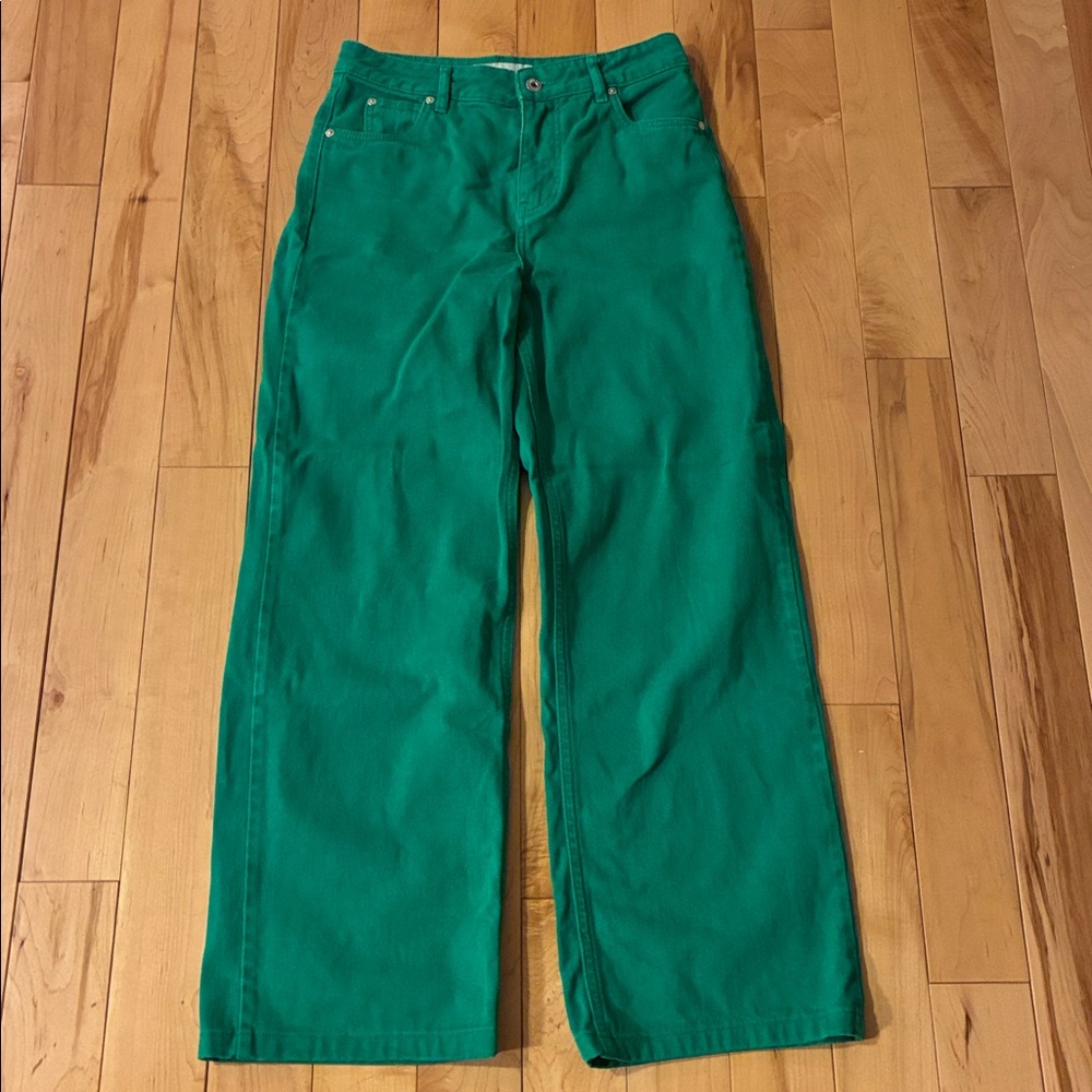 Green Wide-Leg Cinque jeans